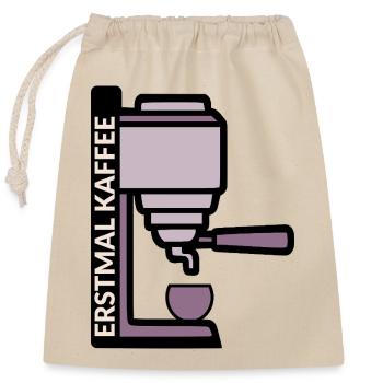 Espresso Kaffeemaschine Kaffee - Verschließbarer Geschenkbeutel aus Baumwolle (25x30cm) - Natur - Vorne
