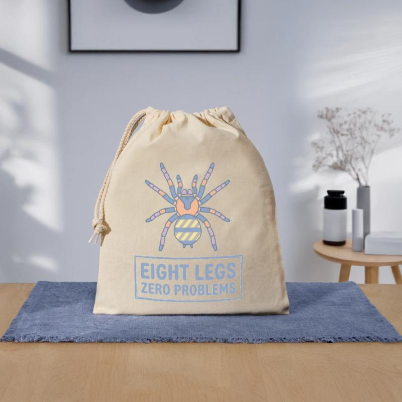 Eight Legs Zero Problems Tarantula Closable cotton gift bag (25x30cm)