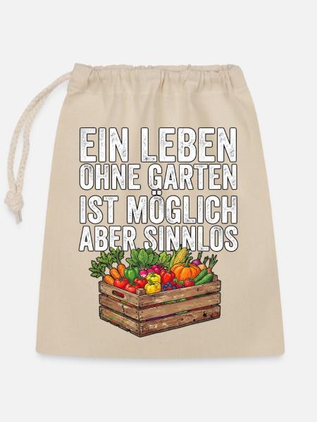 Gärtner Gartenliebe - Verschließbarer Geschenkbeutel aus Baumwolle (25x30cm) - Natur