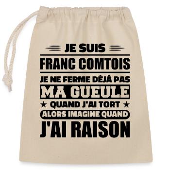 Franc comtois I don't shut my mouth frank comté - Closable cotton gift bag (25x30cm) - nature - Front
