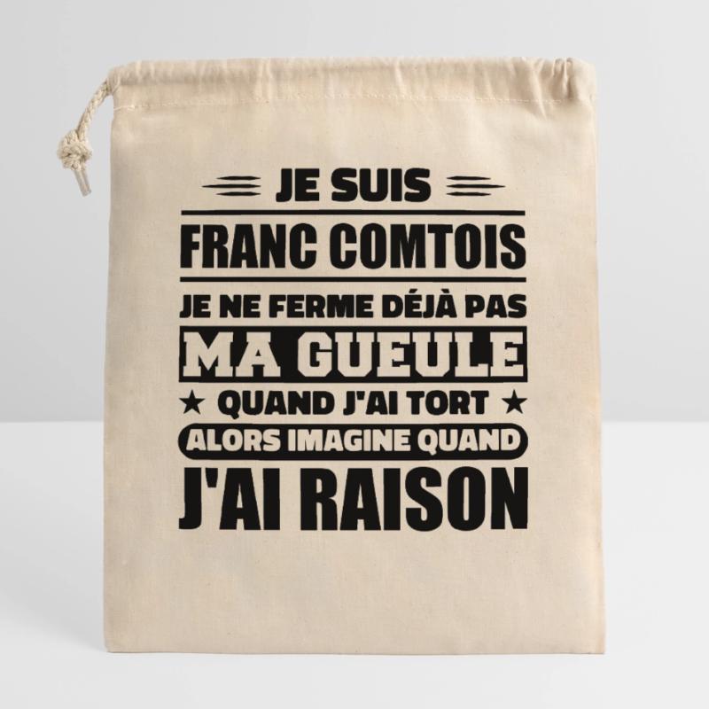 Franc comtois je ferme pas ma gueule franche comté Sac cadeau en coton avec cordon (25 x 30 cm)