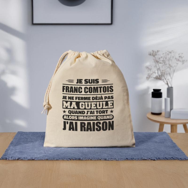 Franc comtois je ferme pas ma gueule franche comté Sac cadeau en coton avec cordon (25 x 30 cm)