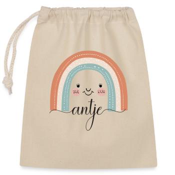 Antje! Rainbow, customisable - Closable cotton gift bag (25x30cm) - nature - Front