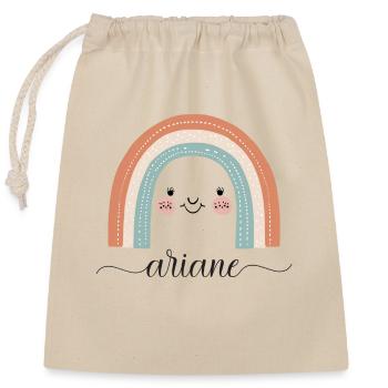 Ariane! Rainbow, customisable - Closable cotton gift bag (25x30cm) - nature - Front