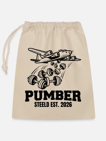 PUMBER-Design für Pumper... - Verschließbarer Geschenkbeutel aus Baumwolle (25x30cm) - Natur