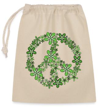 Peace - Closable cotton gift bag (25x30cm) - nature - Front
