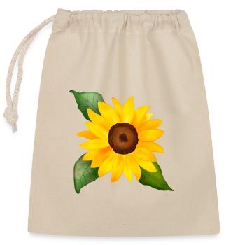 Joyeuse aquarelle de tournesol peinte à la main - Sac cadeau en coton avec cordon (25 x 30 cm) - nature - Devant