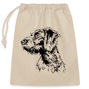 DEUTSCH DRAHTHAAR Wilsigns Jagdhund Jagdhunde - Verschließbarer Geschenkbeutel aus Baumwolle (25x30cm) - Natur - Vorne