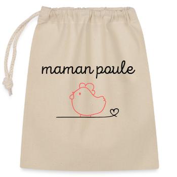 Maman poule - Sac cadeau en coton avec cordon (25 x 30 cm) - nature - Devant