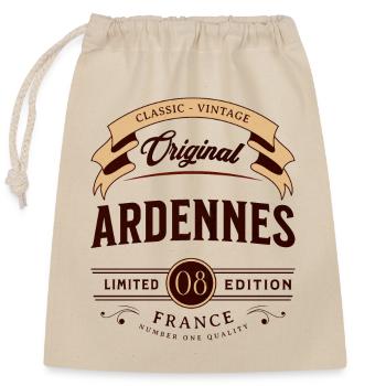 Vintage Ardennes Department France - Closable cotton gift bag (25x30cm) - nature - Front