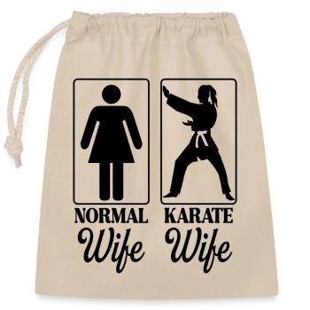 Ehefrau Karateka Neuheit Karate Frauen - Verschließbarer Geschenkbeutel aus Baumwolle (25x30cm) - Natur - Vorne