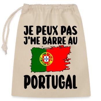 J'Me Barre au Portugal Voyage Cadeau - Sac cadeau en coton avec cordon (25 x 30 cm) - nature - Devant