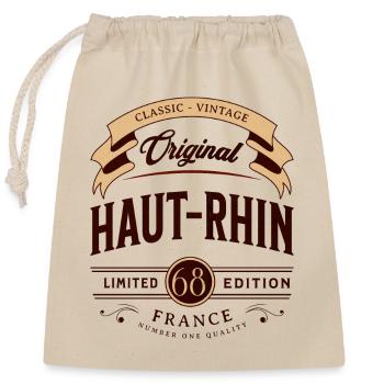 Departamento Haut-Rhin Frankreich - Verschließbarer Geschenkbeutel aus Baumwolle (25x30cm) - Natur - Vorne