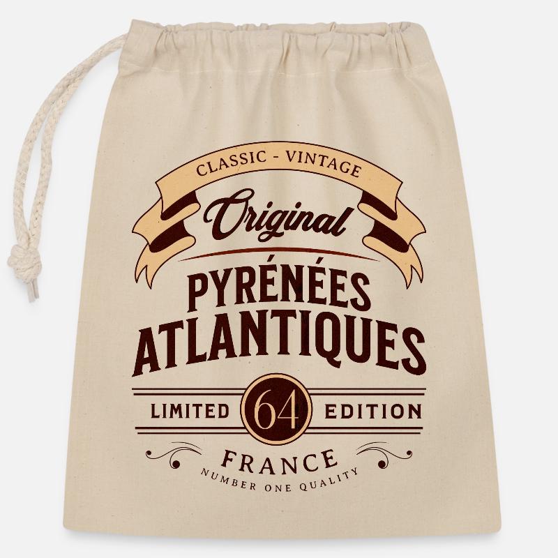 Departamento Pyrénées-Atlantiques, Frankreich - Verschließbarer Geschenkbeutel aus Baumwolle (25x30cm) - Natur