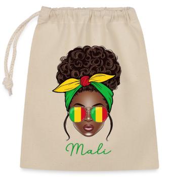 Femme Mali Fille Malienne - Sac cadeau en coton avec cordon (25 x 30 cm) - nature - Devant