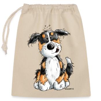 Kleiner Berner Sennenhund - Cartoon - Geschenk - Verschließbarer Geschenkbeutel aus Baumwolle (25x30cm) - Natur - Vorne