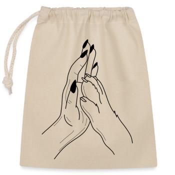 Patte à main Highfive - Sac cadeau en coton avec cordon (25 x 30 cm) - nature - Devant