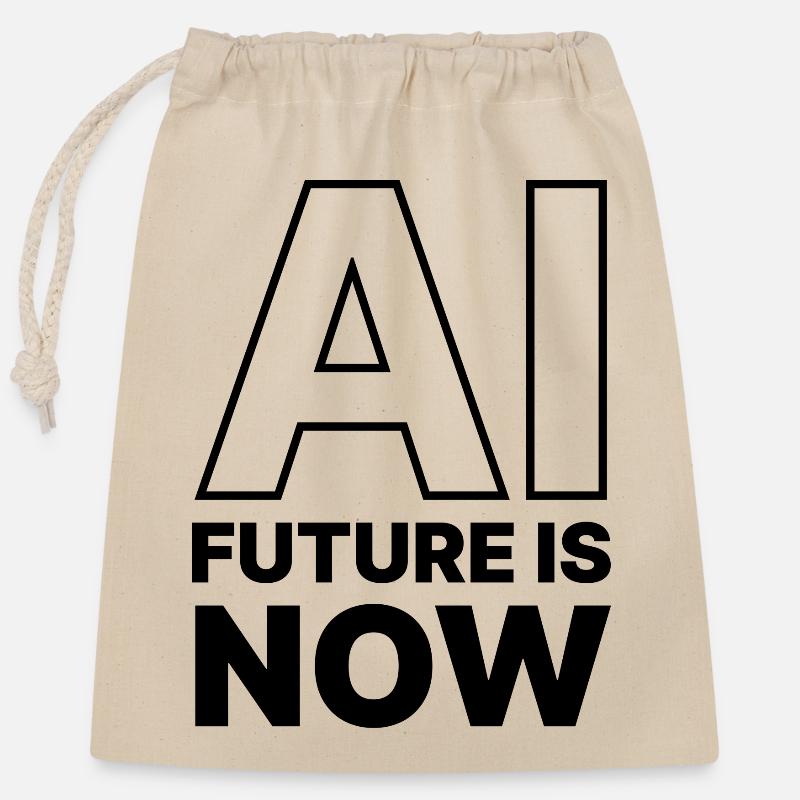 AI ARTIFICIAL INTELLIGENCE - Sac cadeau en coton avec cordon (25 x 30 cm) - nature