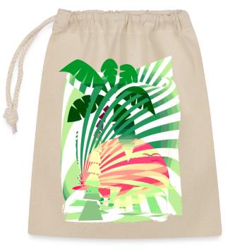Palme Sonne Sommer Urlaub - Verschließbarer Geschenkbeutel aus Baumwolle (25x30cm) - Natur - Vorne