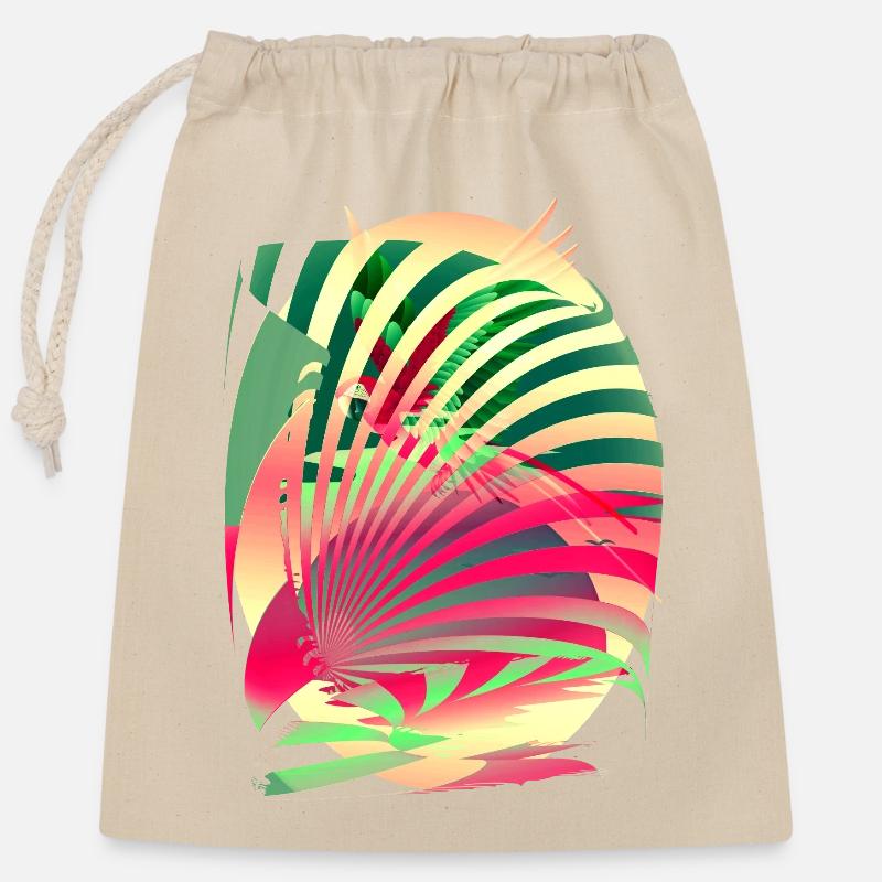 Perroquet Soleil Été - Sac cadeau en coton avec cordon (25 x 30 cm) - nature