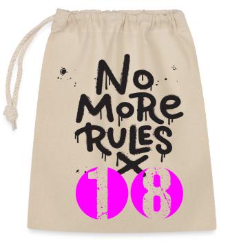 18 Geburtstag no more rules - Closable cotton gift bag (25x30cm) - nature - Front