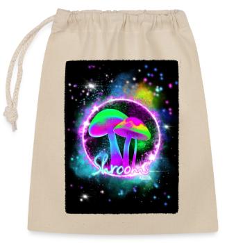 Shrooms - Closable cotton gift bag (25x30cm) - nature - Front