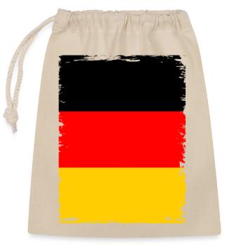 Deutschland Flagge Deutsche Fahne Used Look Heimat - Verschließbarer Geschenkbeutel aus Baumwolle (25x30cm) - Natur - Vorne
