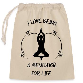 Méditation - Sac cadeau en coton avec cordon (25 x 30 cm) - nature - Devant