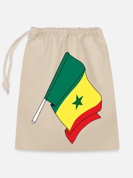 Flagge von Senegal - Verschließbarer Geschenkbeutel aus Baumwolle (25x30cm) - Natur