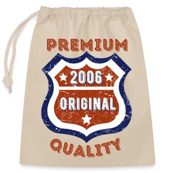 Premium Quality 2006 - Closable cotton gift bag (25x30cm) - nature - Front