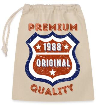 Premium quality 1988 - Closable cotton gift bag (25x30cm) - nature - Front