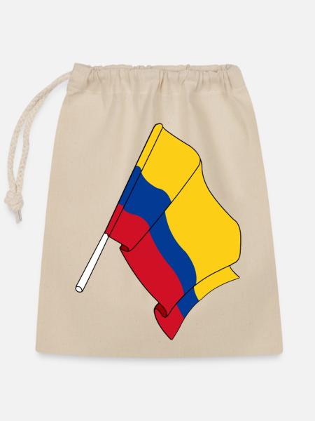 Flagge von Kolumbien - Verschließbarer Geschenkbeutel aus Baumwolle (25x30cm) - Natur