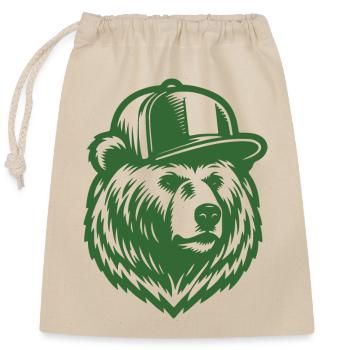 Grizzly froid (vert) - Sac cadeau en coton avec cordon (25 x 30 cm) - nature - Devant