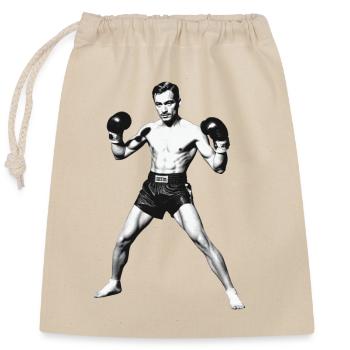 Boxer - Verschließbarer Geschenkbeutel aus Baumwolle (25x30cm) - Natur - Vorne