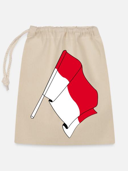 Flagge Indonesien - Verschließbarer Geschenkbeutel aus Baumwolle (25x30cm) - Natur