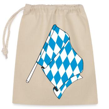 Flagge Bayern - Verschließbarer Geschenkbeutel aus Baumwolle (25x30cm) - Natur - Vorne