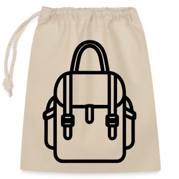 Backpack - Closable cotton gift bag (25x30cm) - nature - Front