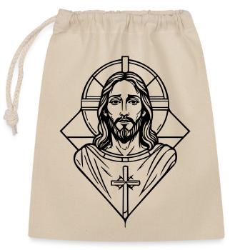 Jesus - Verschließbarer Geschenkbeutel aus Baumwolle (25x30cm) - Natur - Vorne