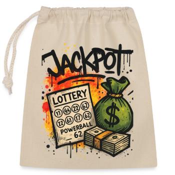 Graffiti Art Jackpot Lottery - Closable cotton gift bag (25x30cm) - nature - Front