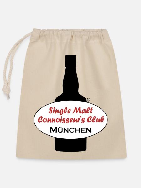 Single Malt Club München - Verschließbarer Geschenkbeutel aus Baumwolle (25x30cm) - Natur
