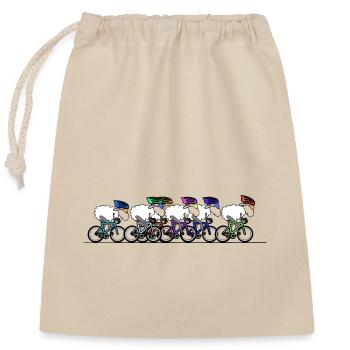 Cycling - Closable cotton gift bag (25x30cm) - nature - Front