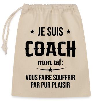Coach Sportif Humour Entraîneur Idée Cadeau - Sac cadeau en coton avec cordon (25 x 30 cm) - nature - Devant
