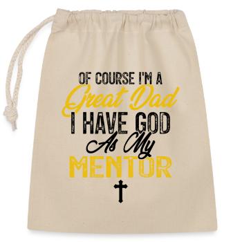 God is my mentor Christian Father's Day - Closable cotton gift bag (25x30cm) - nature - Front