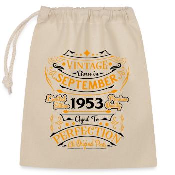 Vintage Nées En Septembre 1953 Cadeau - Sac cadeau en coton avec cordon (25 x 30 cm) - nature - Devant