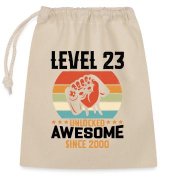 Niveau 23 complete 2000 Cadeau d'anniversaire - Sac cadeau en coton avec cordon (25 x 30 cm) - nature - Devant