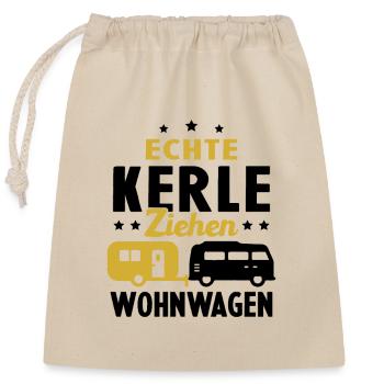 echte kerle ziehen wohnwagen - Verschließbarer Geschenkbeutel aus Baumwolle (25x30cm) - Natur - Vorne