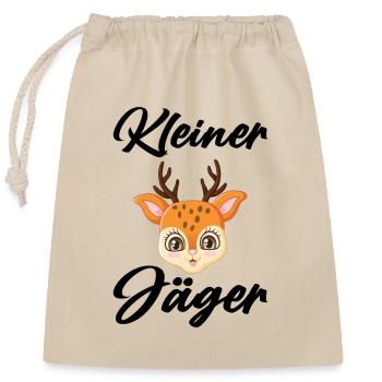 Kleiner Jäger Nachwuchsjäger Jagd Papa Jäger Baby - Verschließbarer Geschenkbeutel aus Baumwolle (25x30cm) - Natur - Vorne