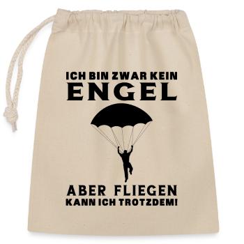 Gleitschirmfliegen Fallschirm Retro Lustig Geschen - Verschließbarer Geschenkbeutel aus Baumwolle (25x30cm) - Natur - Vorne
