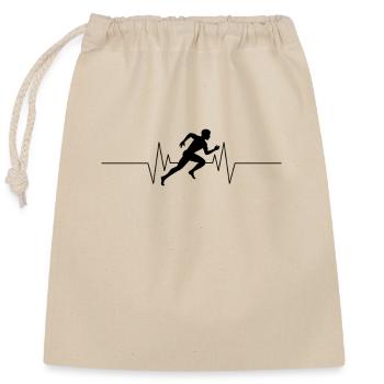 Runner Heartbeat - Closable cotton gift bag (25x30cm) - nature - Front