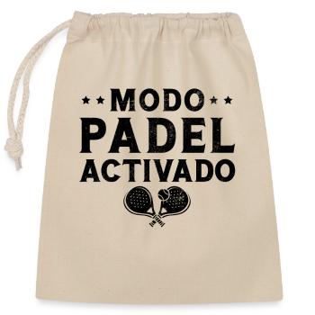 Mode Padel Joueur activé Padel - Sac cadeau en coton avec cordon (25 x 30 cm) - nature - Devant